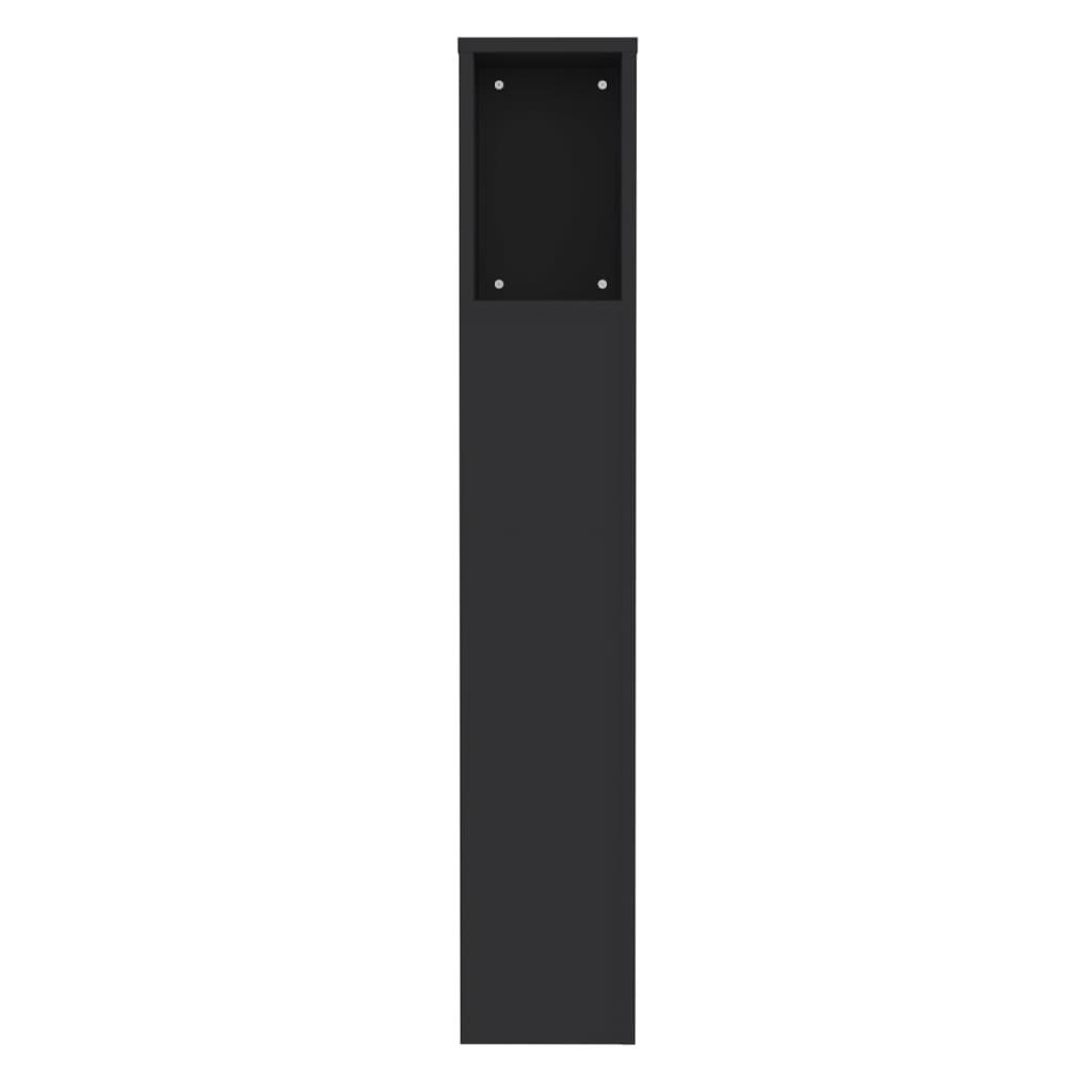 Headboard Cabinet Black 100 cm