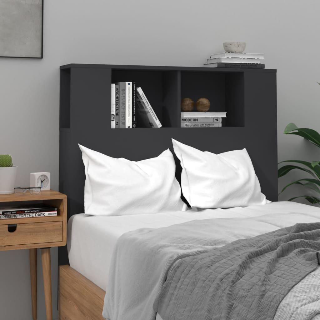 Headboard Cabinet Black 100 cm