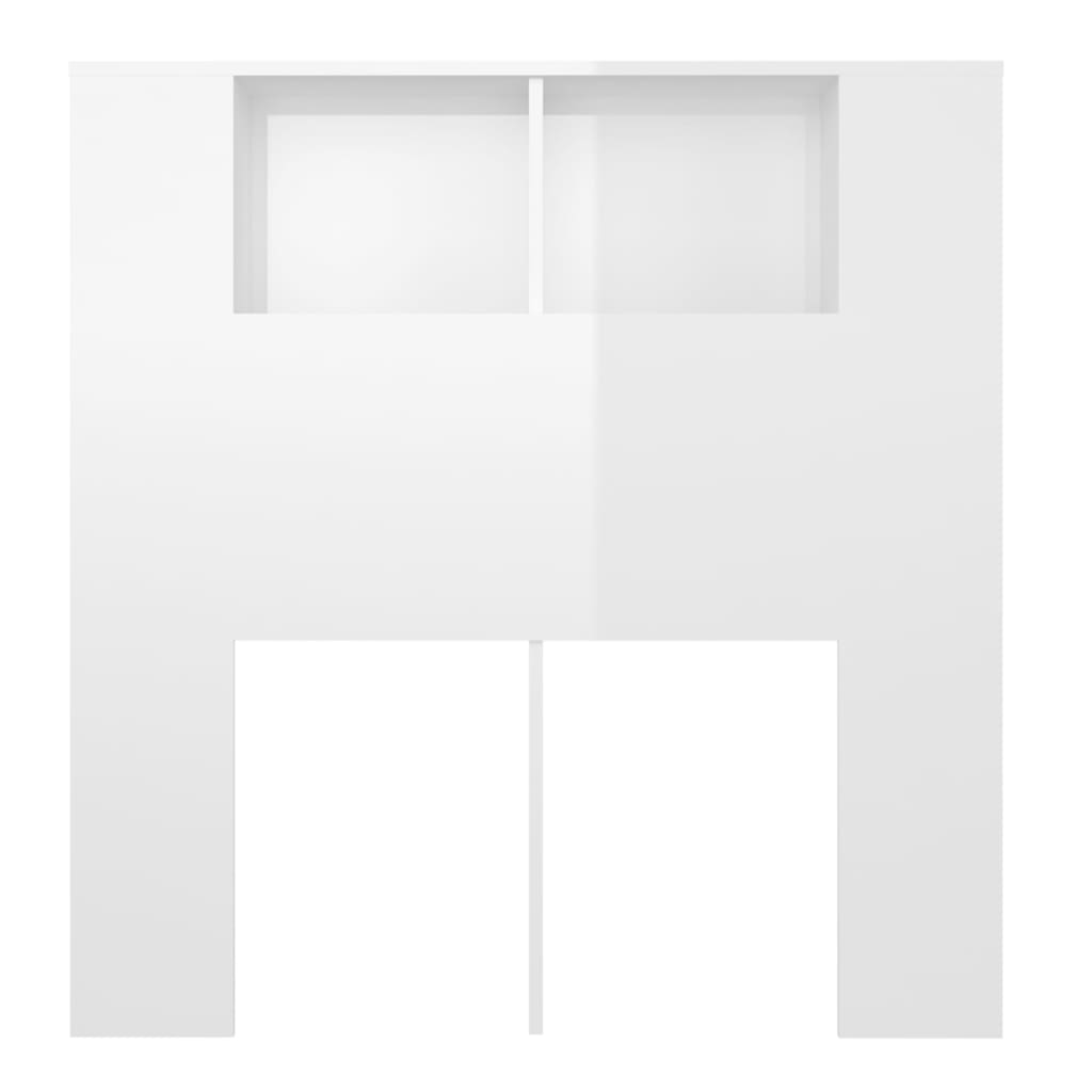 Headboard Cabinet High Gloss White 100 cm