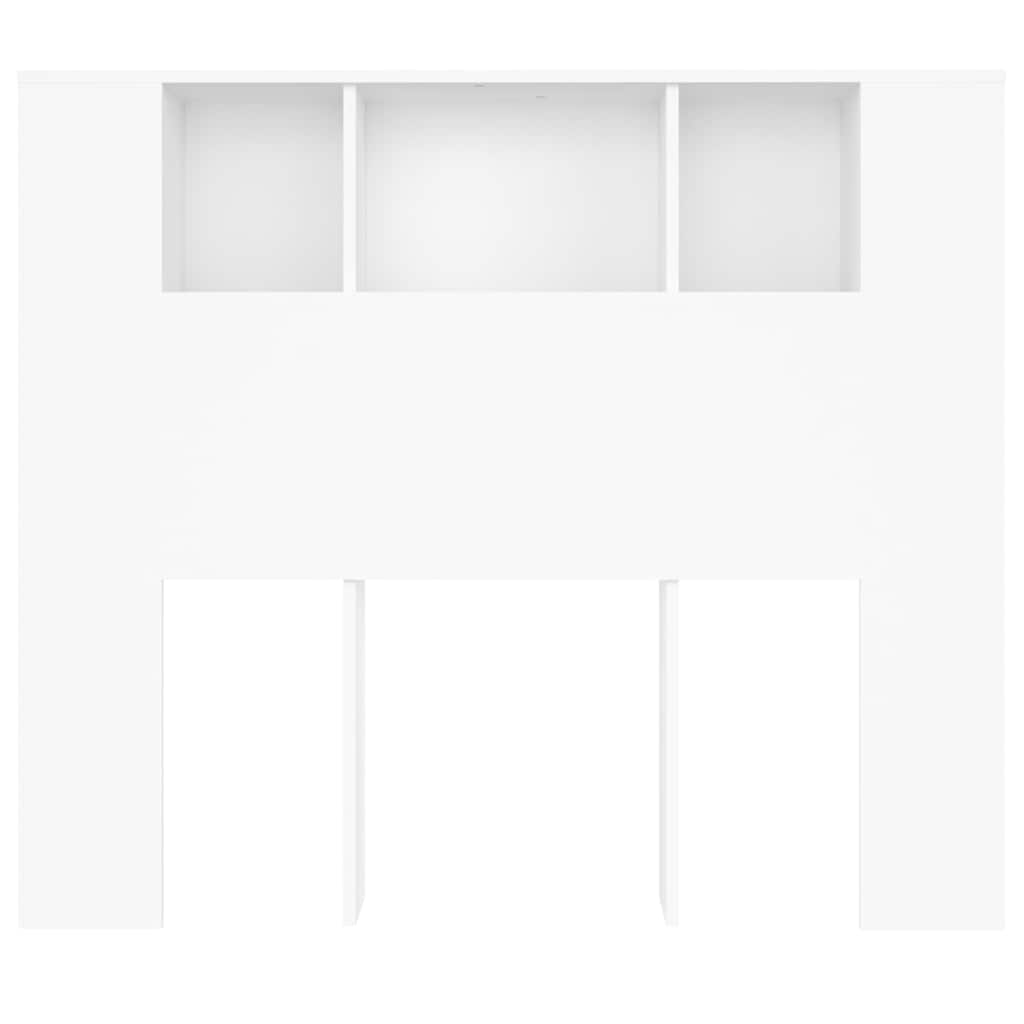 Headboard Cabinet White 120x18.5x102.5 cm