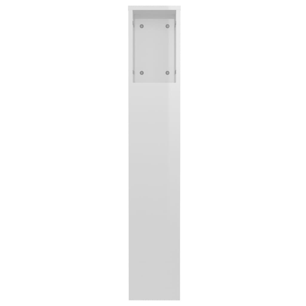 Headboard Cabinet High Gloss White 120 cm
