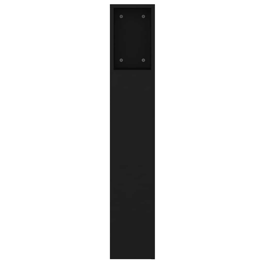 Headboard Cabinet Black 160x18.5x104.5 cm