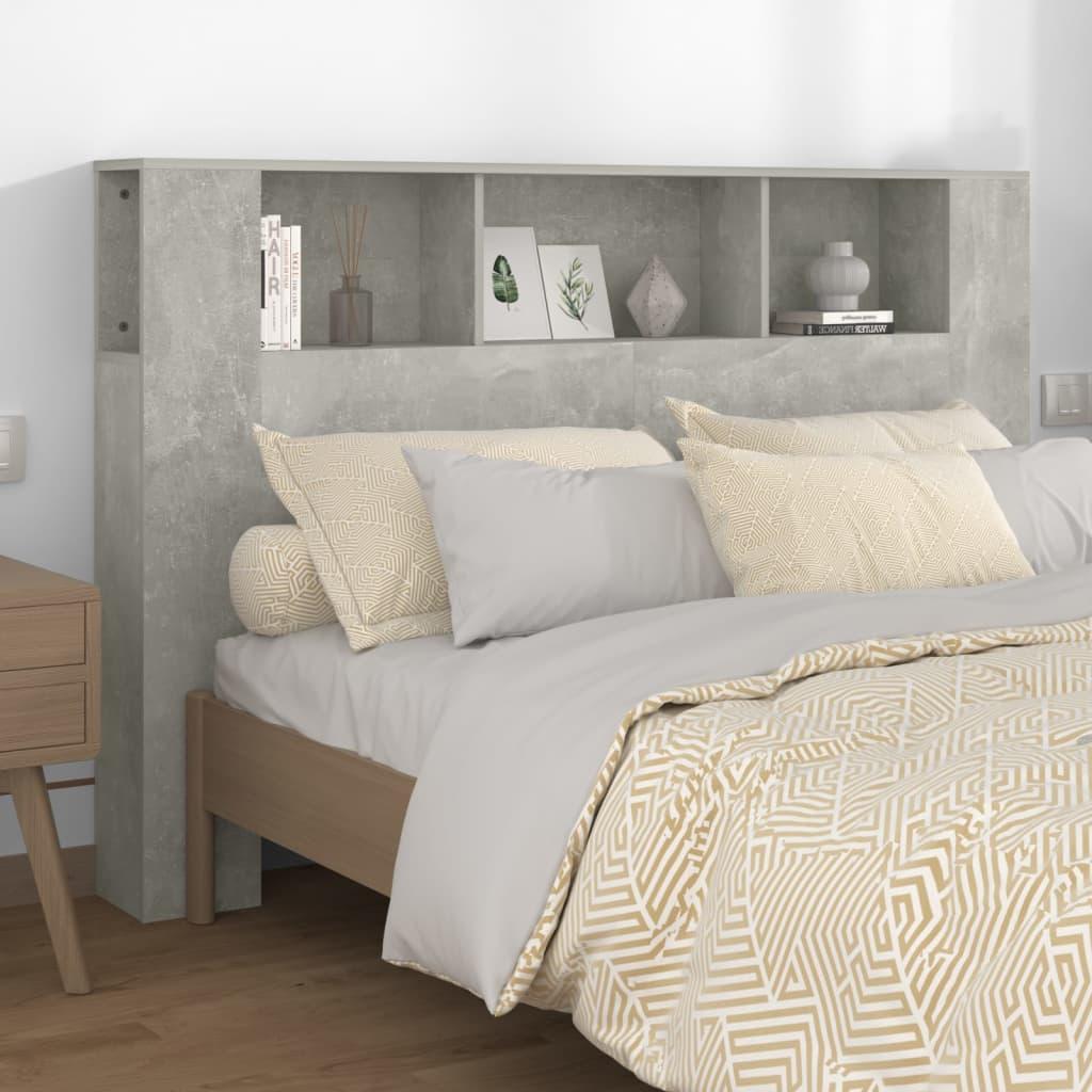 Headboard Cabinet Concrete Grey 160 cm