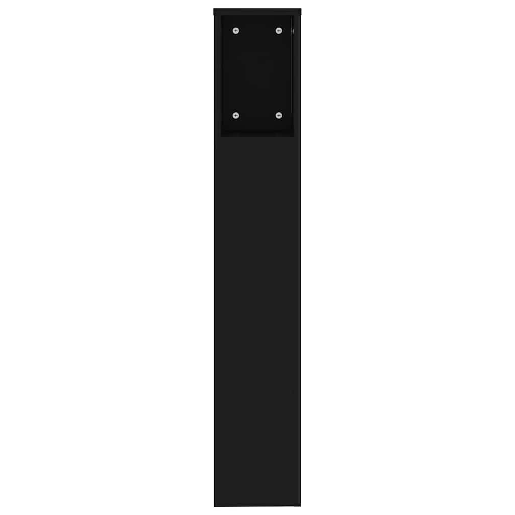Headboard Cabinet Black 200 cm