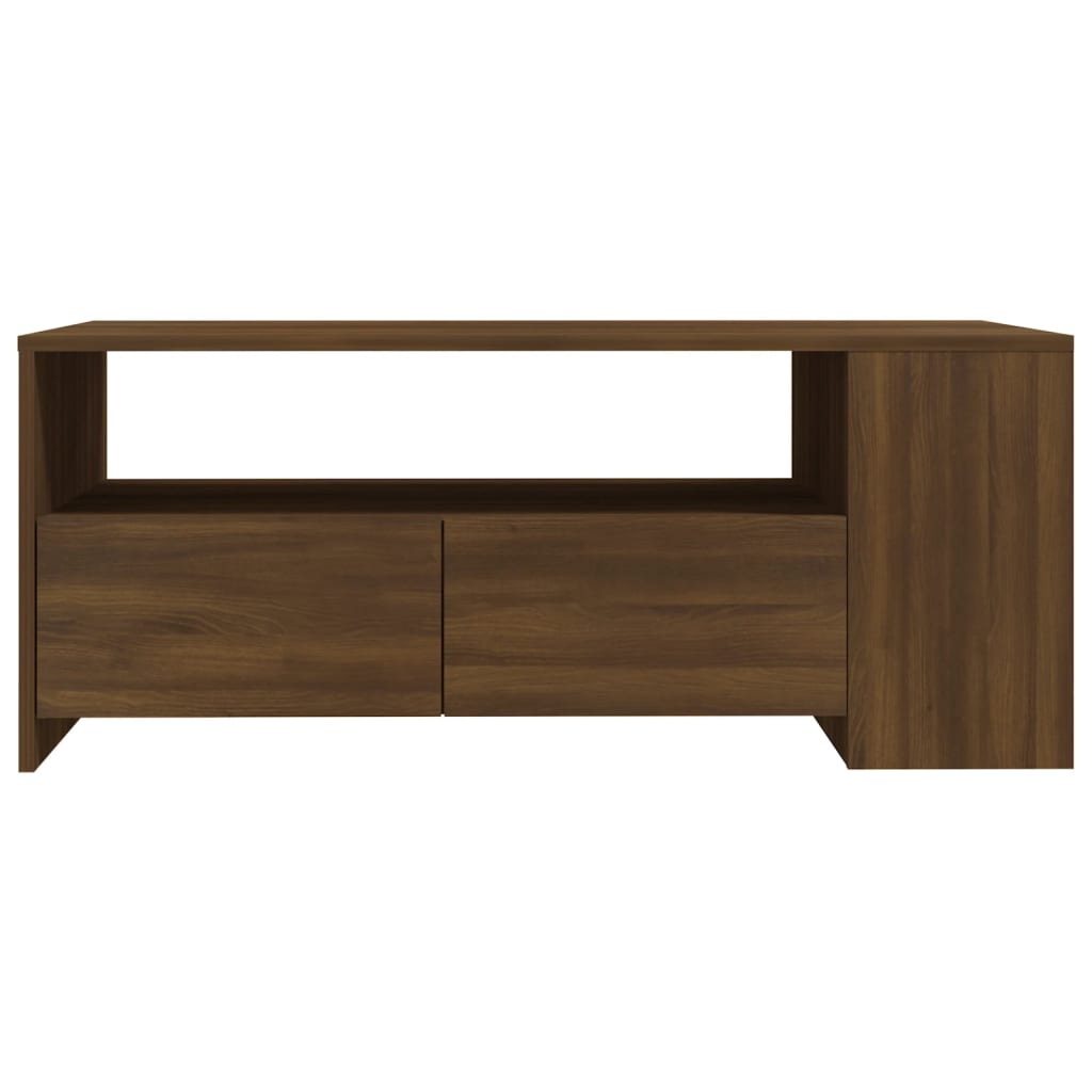 Coffee Table Brown Oak 102x55x42 cm Engineered Wood