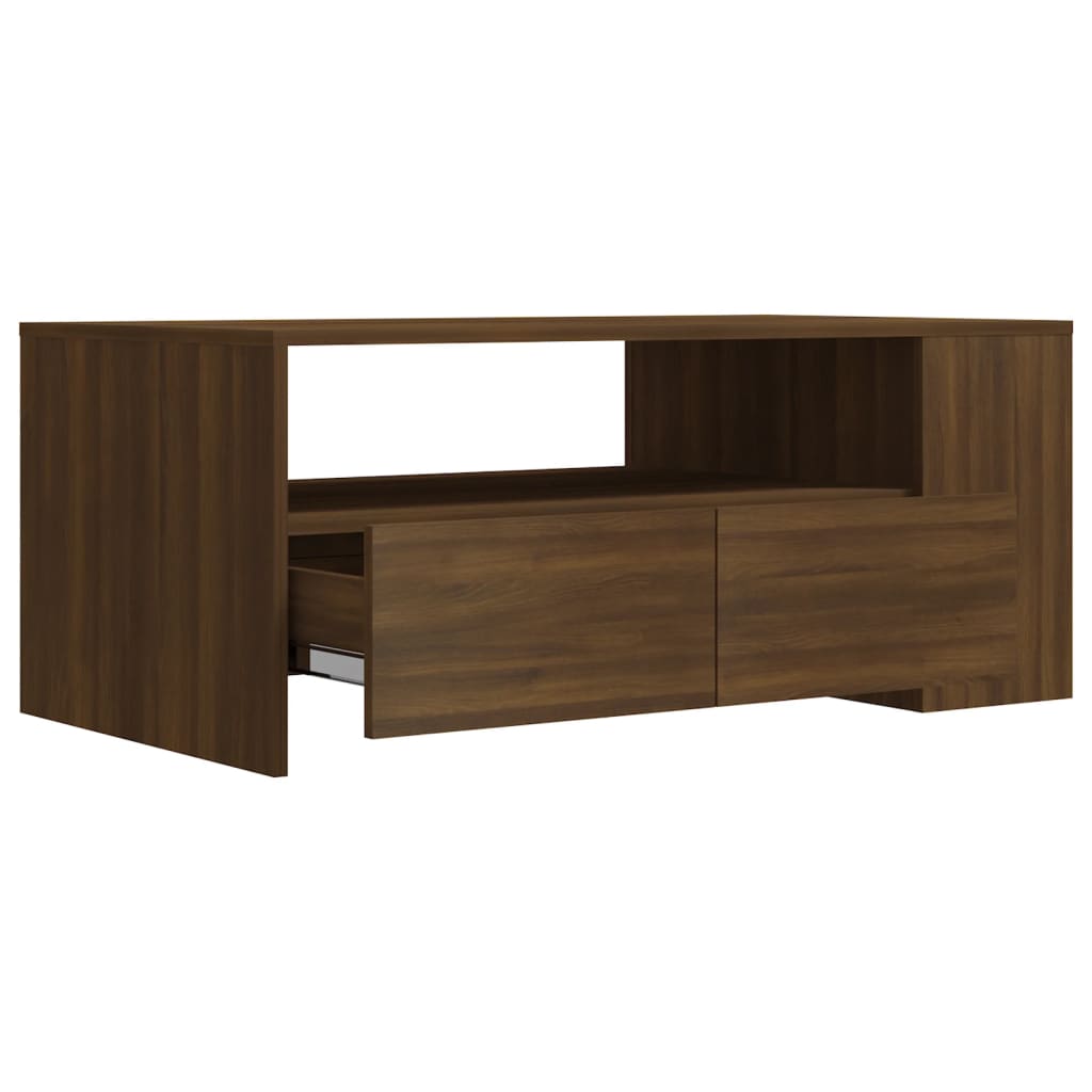 Coffee Table Brown Oak 102x55x42 cm Engineered Wood