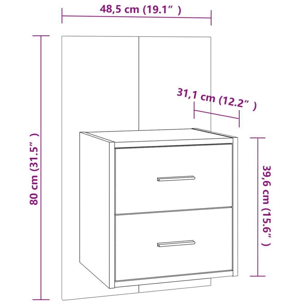 Wall-mounted Bedside Cabinets 2 pcs Smoked Oak