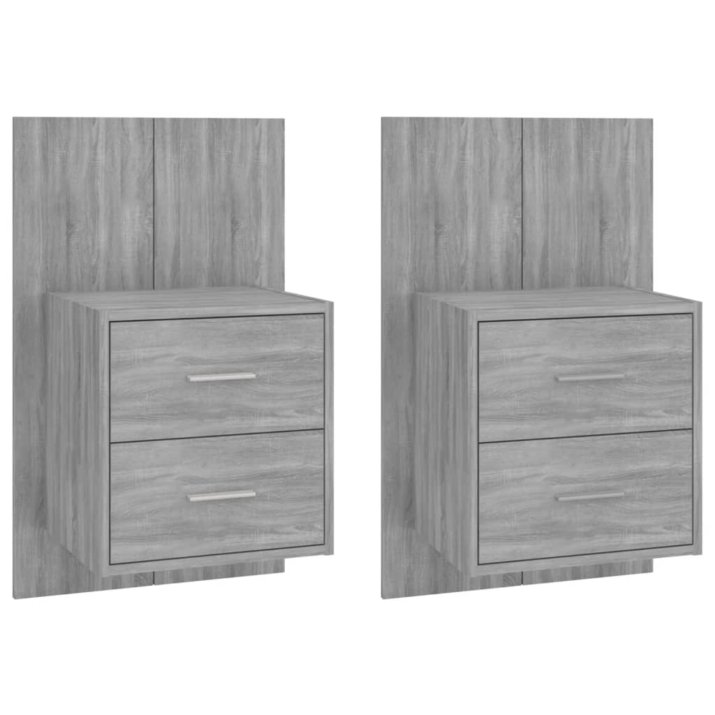 Wall-mounted Bedside Cabinets 2 pcs Grey Sonoma