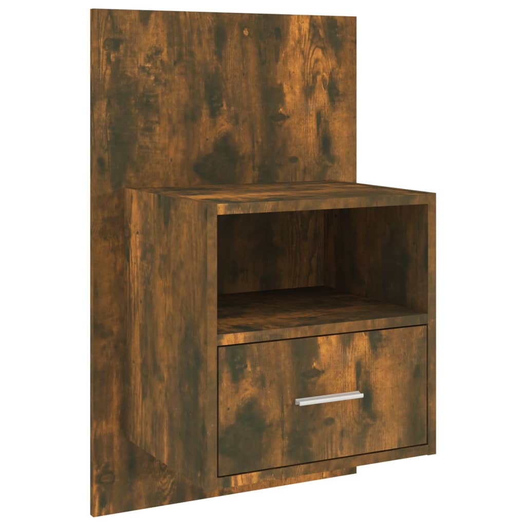 Wall-mounted Bedside Cabinets 2 pcs Smoked Oak