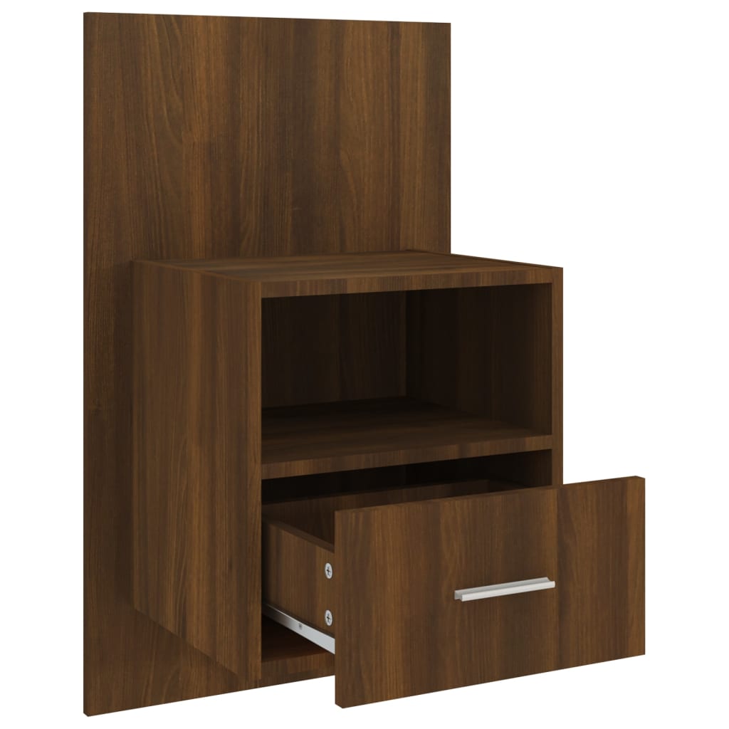 Wall-mounted Bedside Cabinets 2 pcs Brown Oak