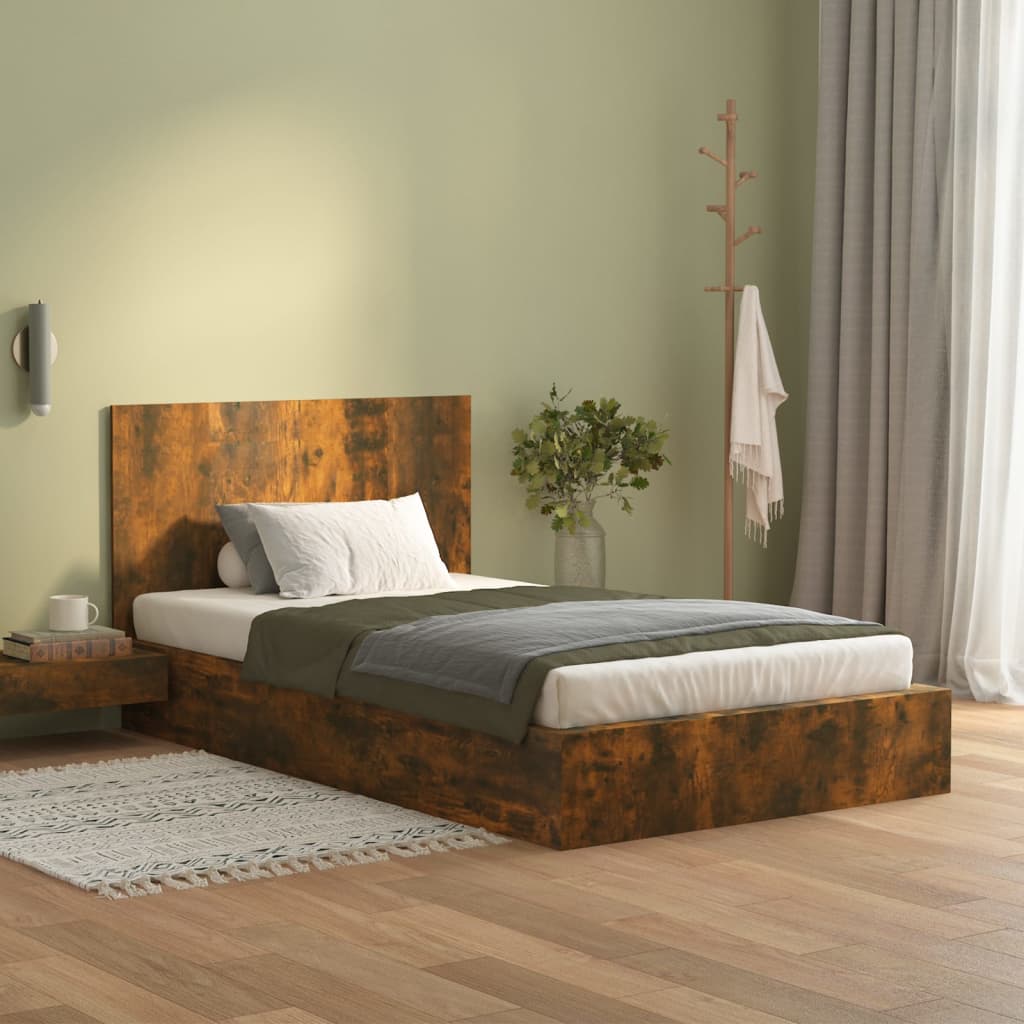 Bed Headboard Smoked Oak 120 cm Engineered Wood