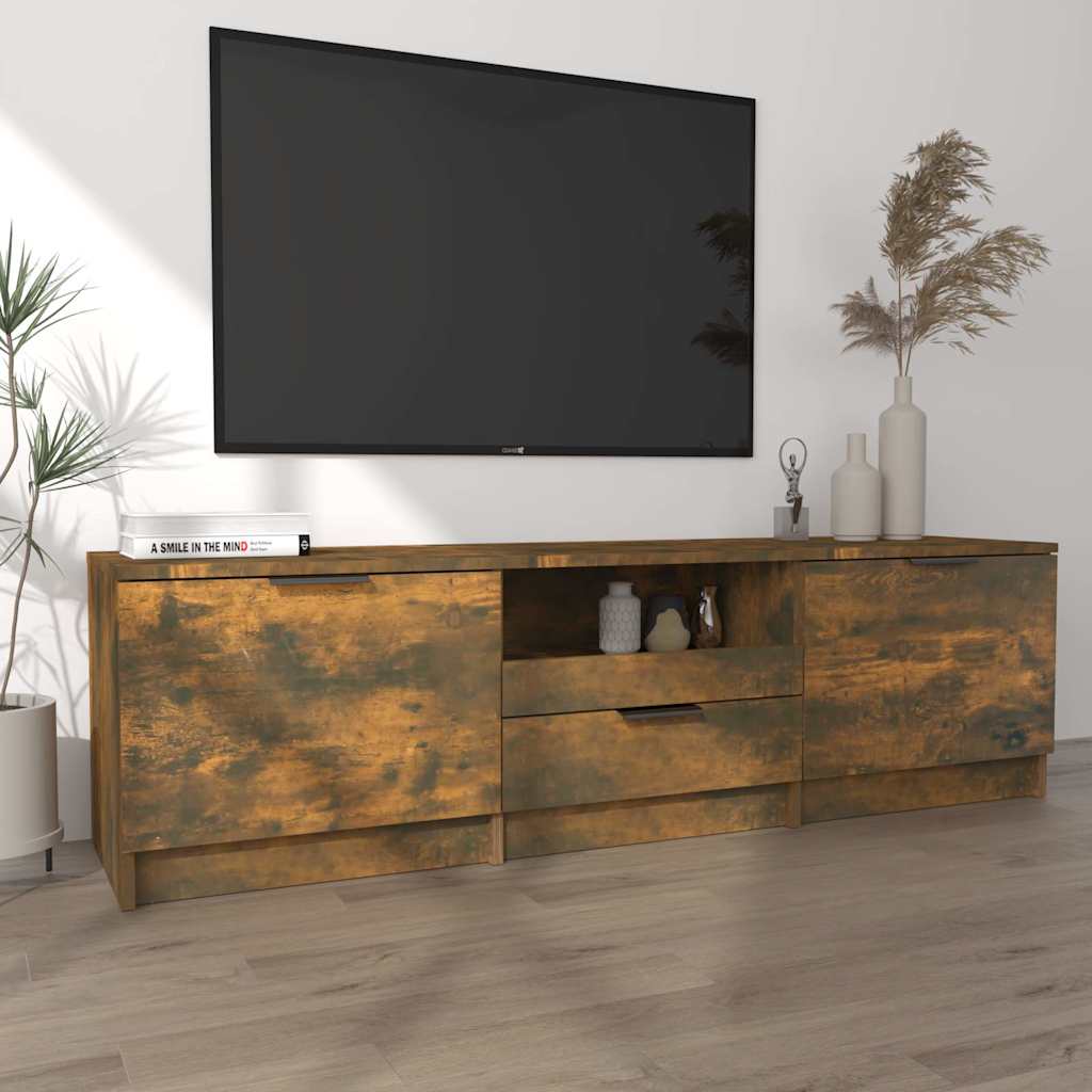 TV Cabinet Smoked Oak 140x35x40 cm Engineered Wood