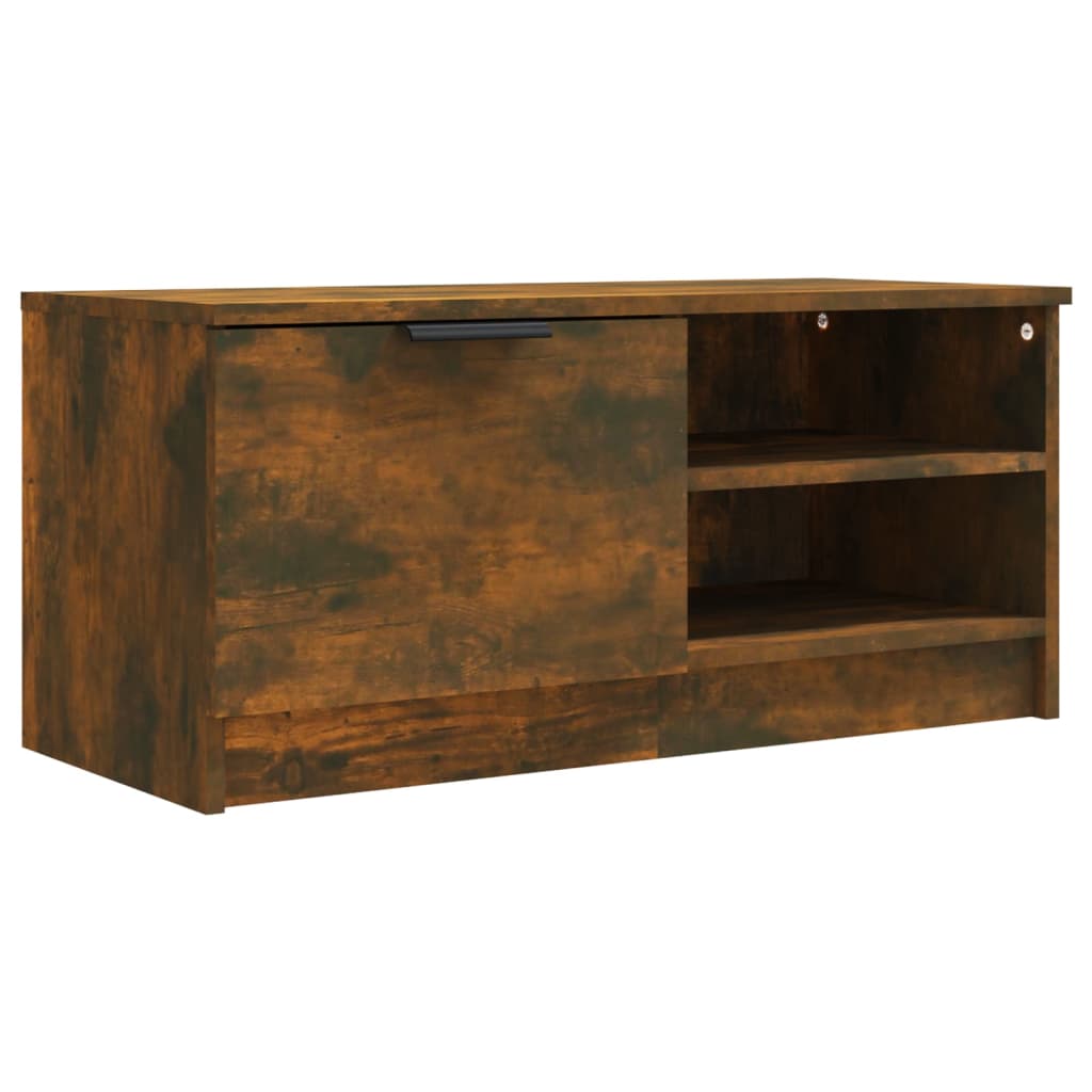 TV Cabinet Smoked Oak 80x35x36.5 cm Engineered Wood