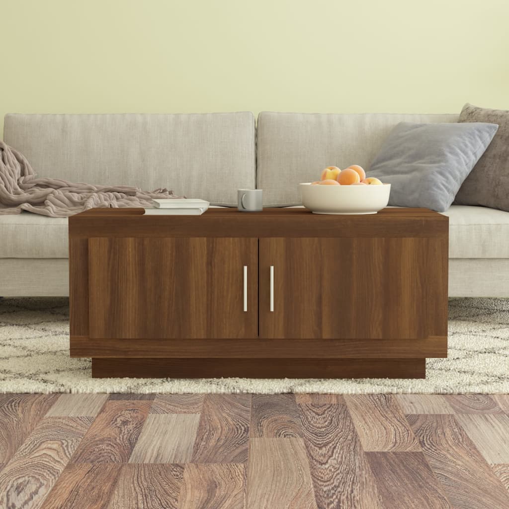 Coffee Table Brown Oak 102x50x45 cm Engineered Wood