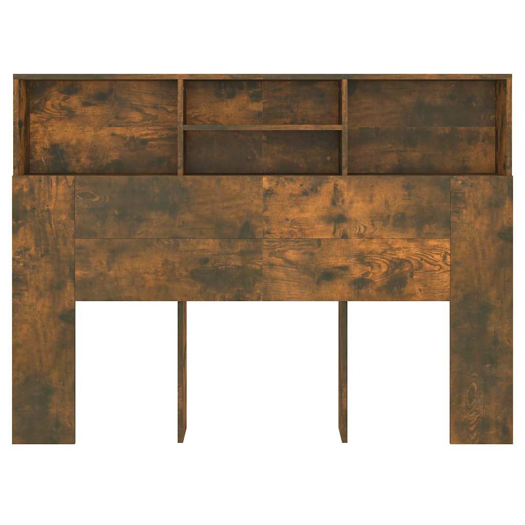 Headboard Cabinet Smoked Oak 140 cm