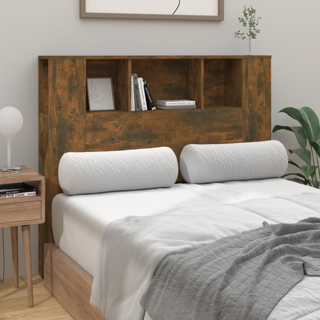 Headboard Cabinet Smoked Oak 120 cm