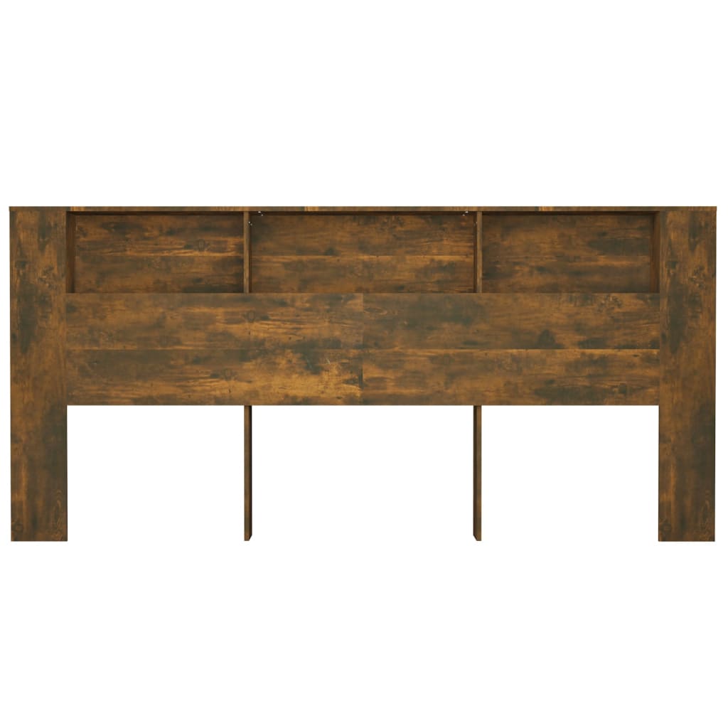 Headboard Cabinet Smoked Oak 220 cm