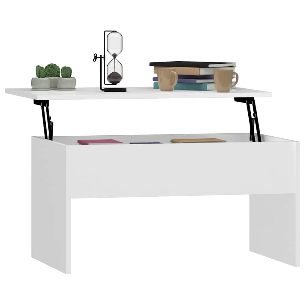 Coffee Table White 80x50.5x41.5 cm Engineered Wood