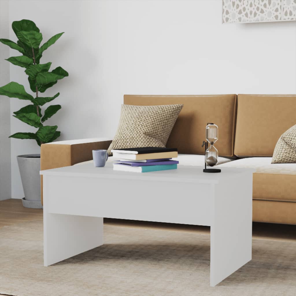 Coffee Table White 80x50.5x41.5 cm Engineered Wood