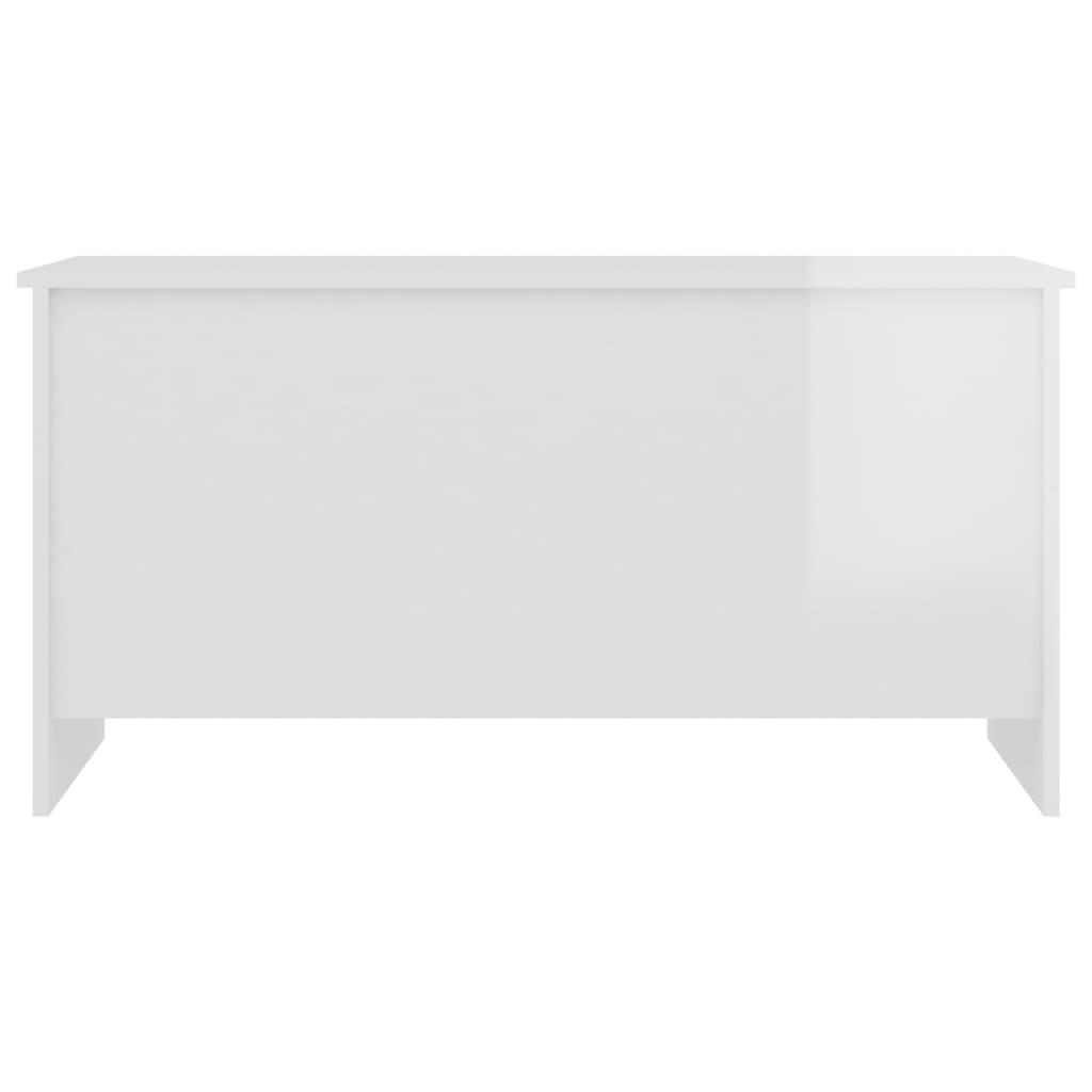 Coffee Table High Gloss White 102x55.5x52.5 cm Engineered Wood