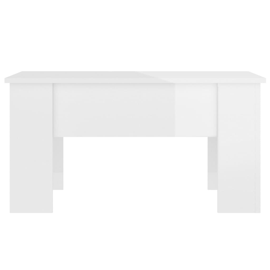 Coffee Table High Gloss White 79x49x41 cm Engineered Wood