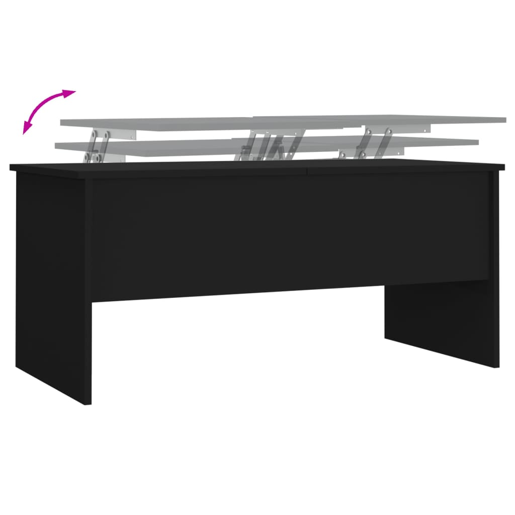 Coffee Table Black 102x50.5x46.5 cm Engineered Wood