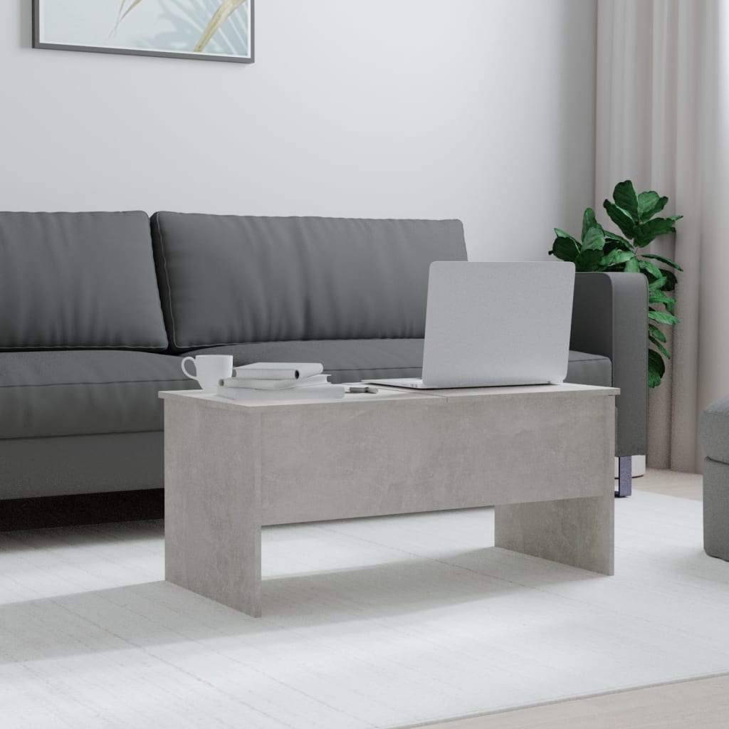 Coffee Table Concrete Grey 102x50.5x46.5 cm Engineered Wood