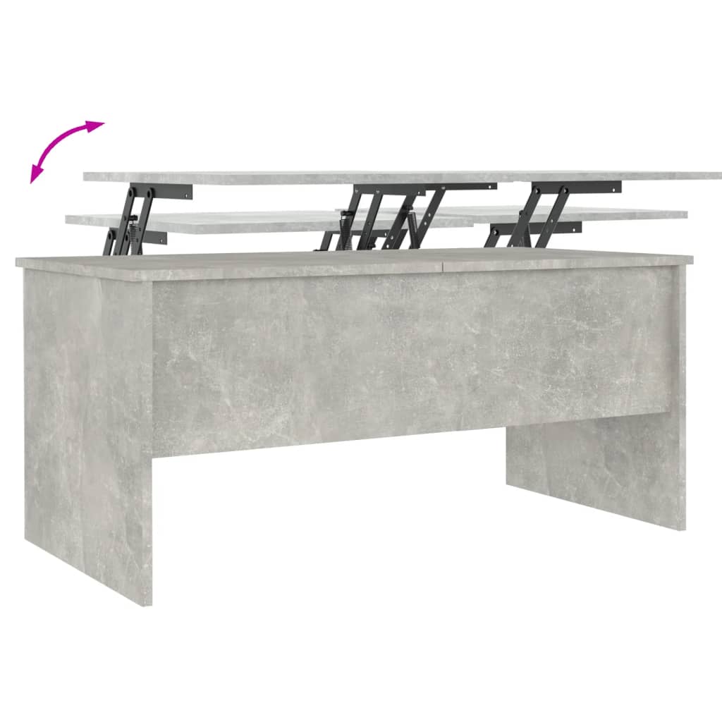 Coffee Table Concrete Grey 102x50.5x46.5 cm Engineered Wood