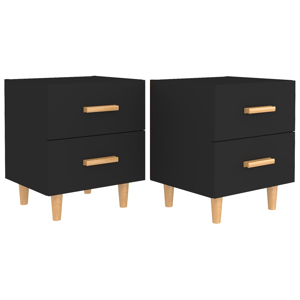 Bed Cabinets 2 pcs Black 40x35x47.5 cm