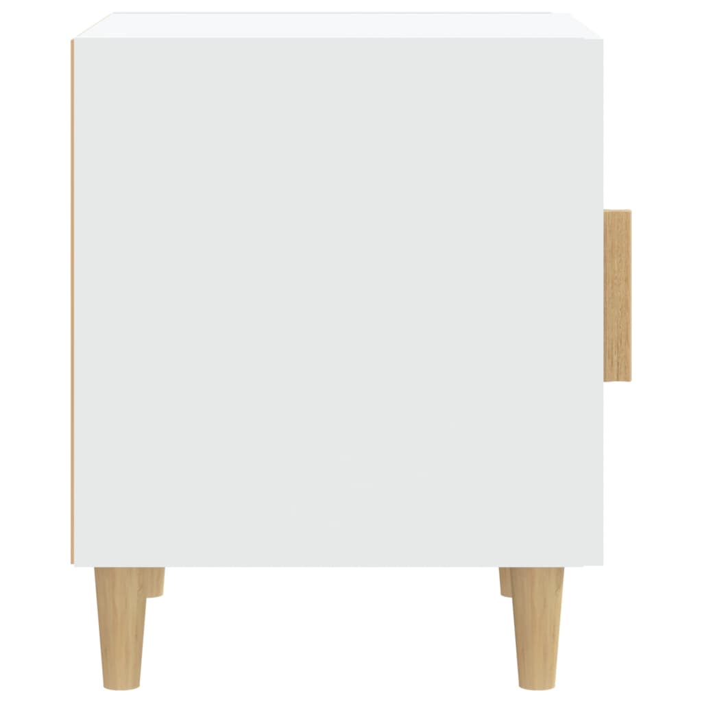 Bedside Cabinet White Engineered Wood