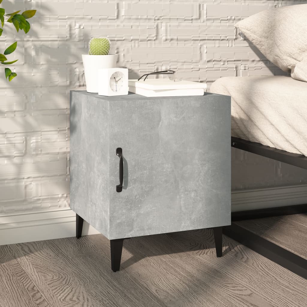 Bedside Cabinets 2 pcs Concrete Grey Engineered Wood