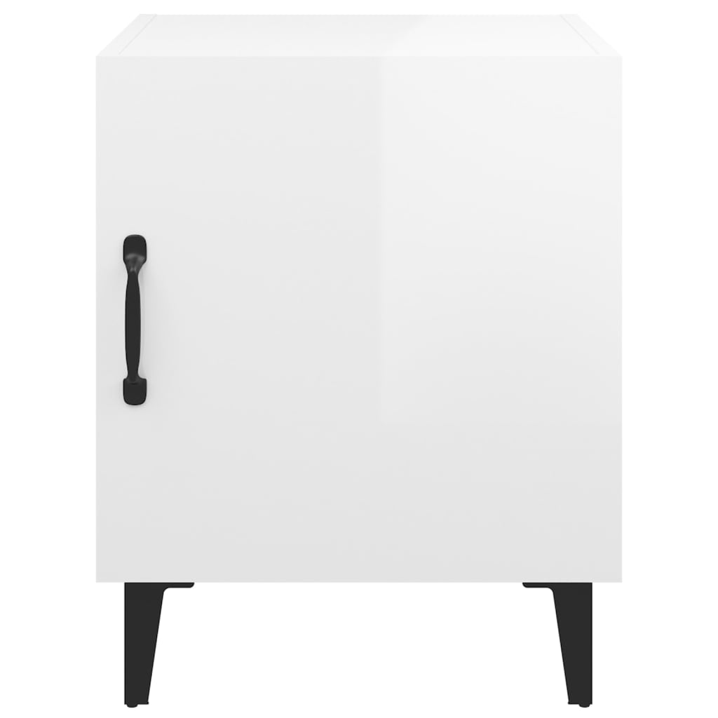 Bedside Cabinet High Gloss White Engineered Wood