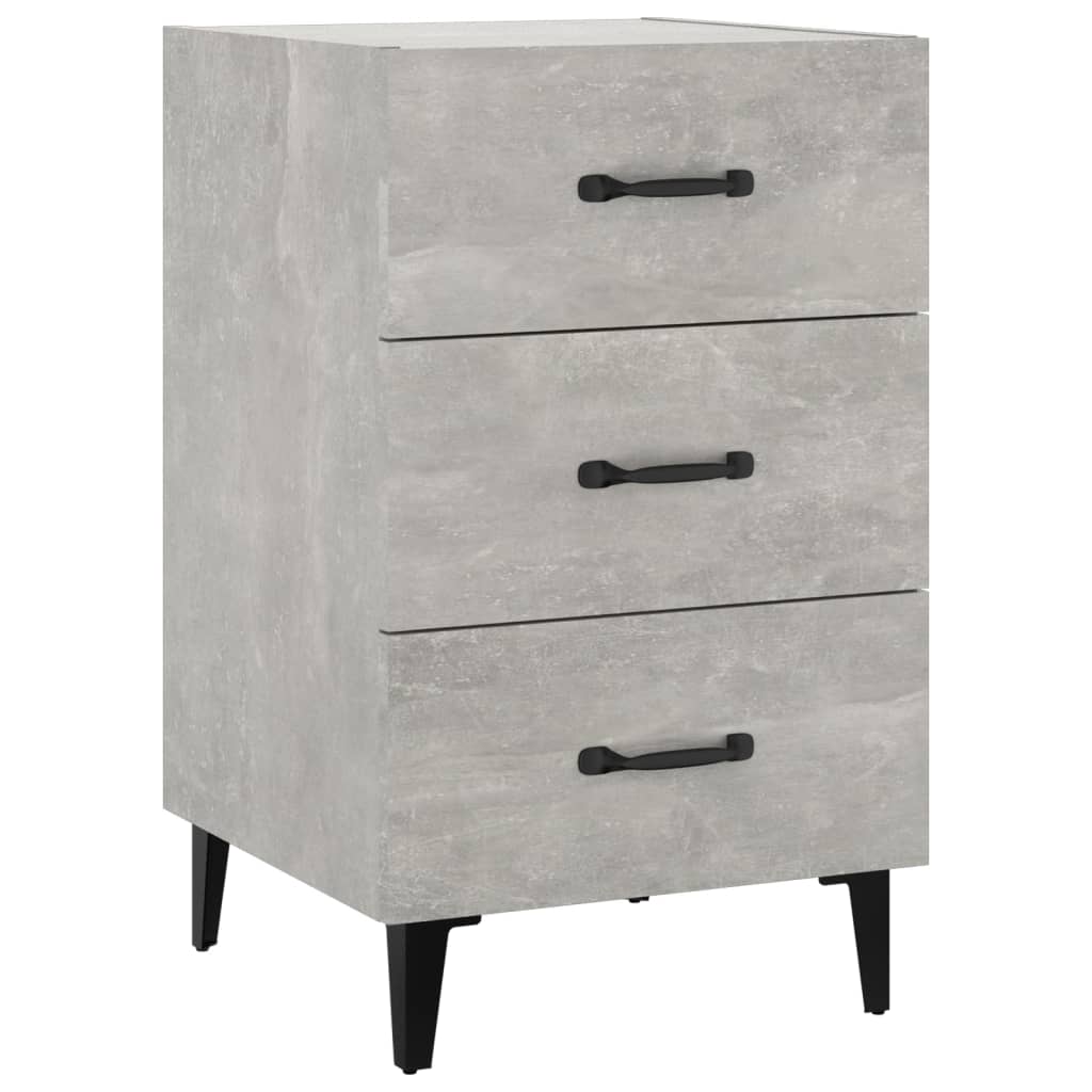 Bedside Cabinet Concrete Grey 40x40x66 cm Engineered Wood