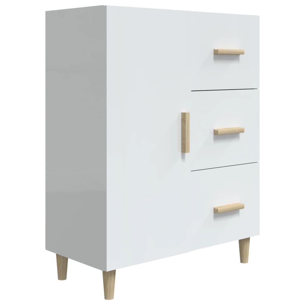 Sideboard High Gloss White 69.5x34x90 cm Engineered Wood