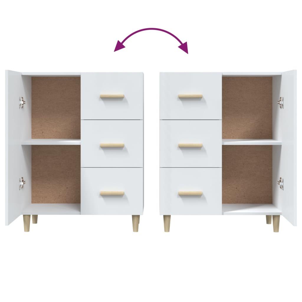 Sideboard High Gloss White 69.5x34x90 cm Engineered Wood