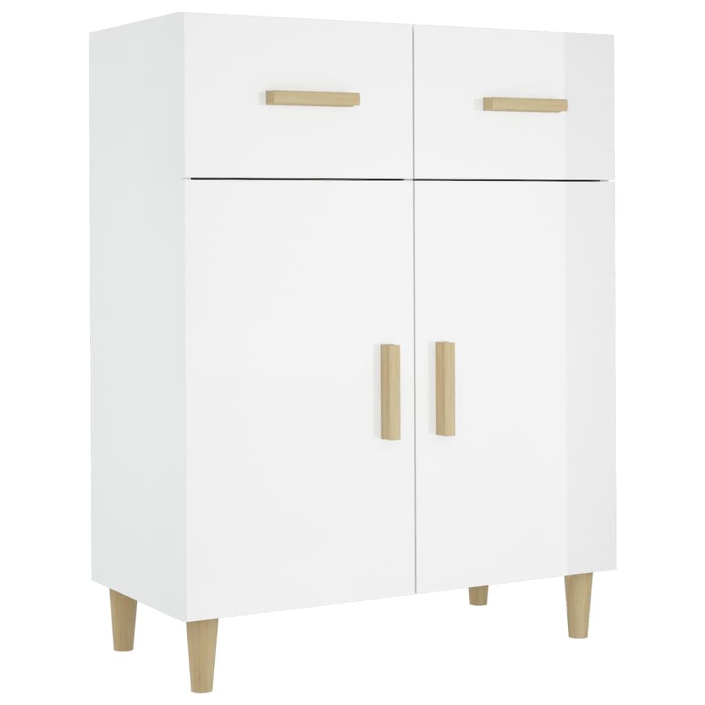 Sideboard High Gloss White 69.5x34x89 cm Engineered Wood