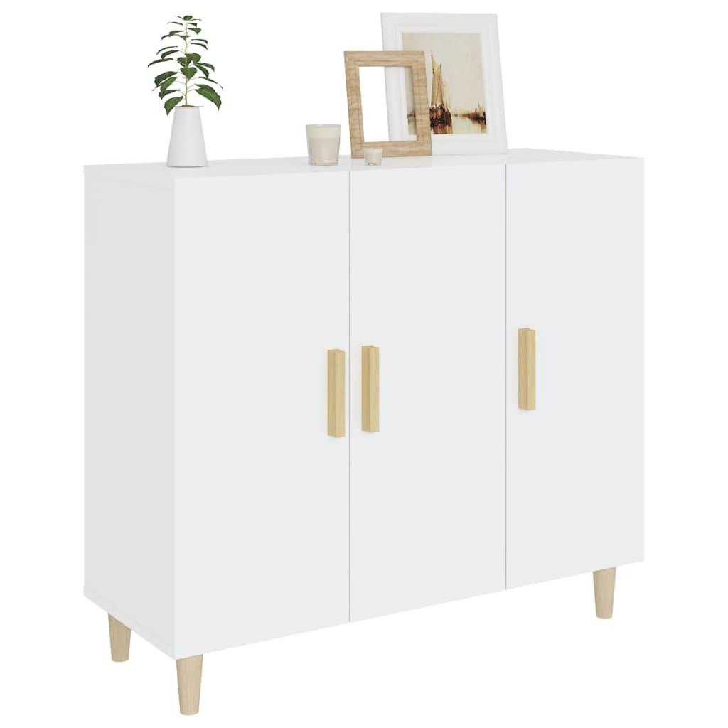 Sideboard High Gloss White 90x34x80 cm Engineered Wood