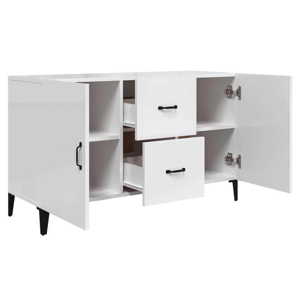 Sideboard High Gloss White 100x36x60 cm Engineered Wood