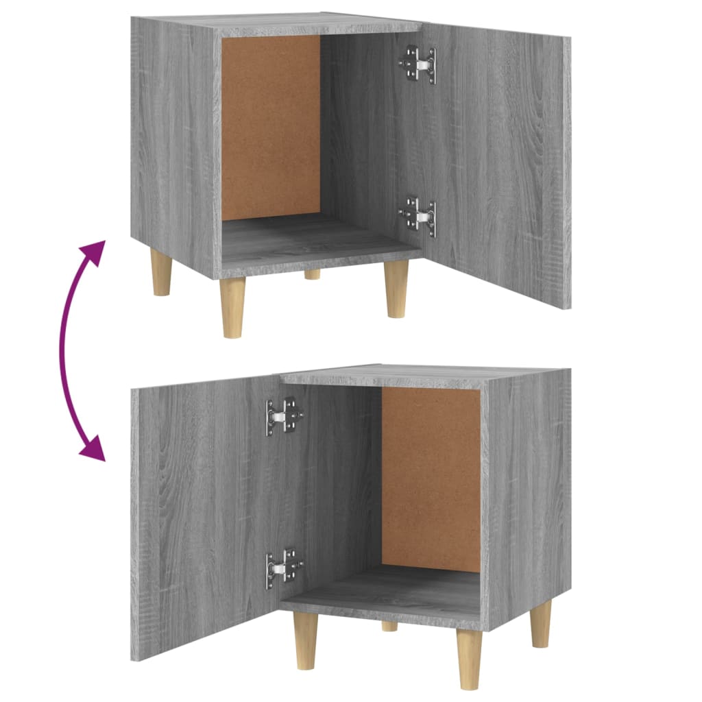 Bedside Cabinets 2 pcs Grey Sonoma Engineered Wood