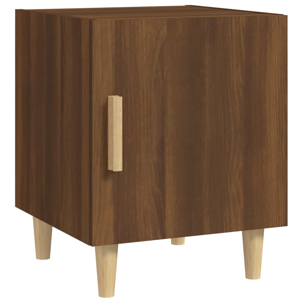 Bedside Cabinet Brown Oak Engineered Wood