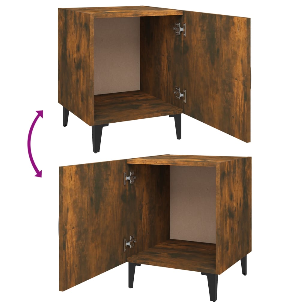 Bedside Cabinets 2 pcs Smoked Oak Engineered Wood