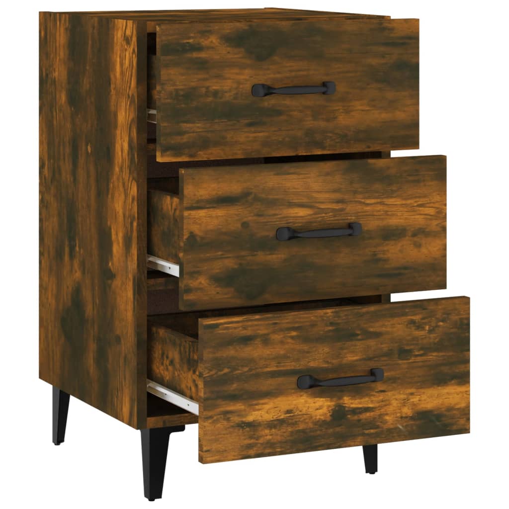 Bedside Cabinet Smoked Oak 40x40x66 cm Engineered Wood