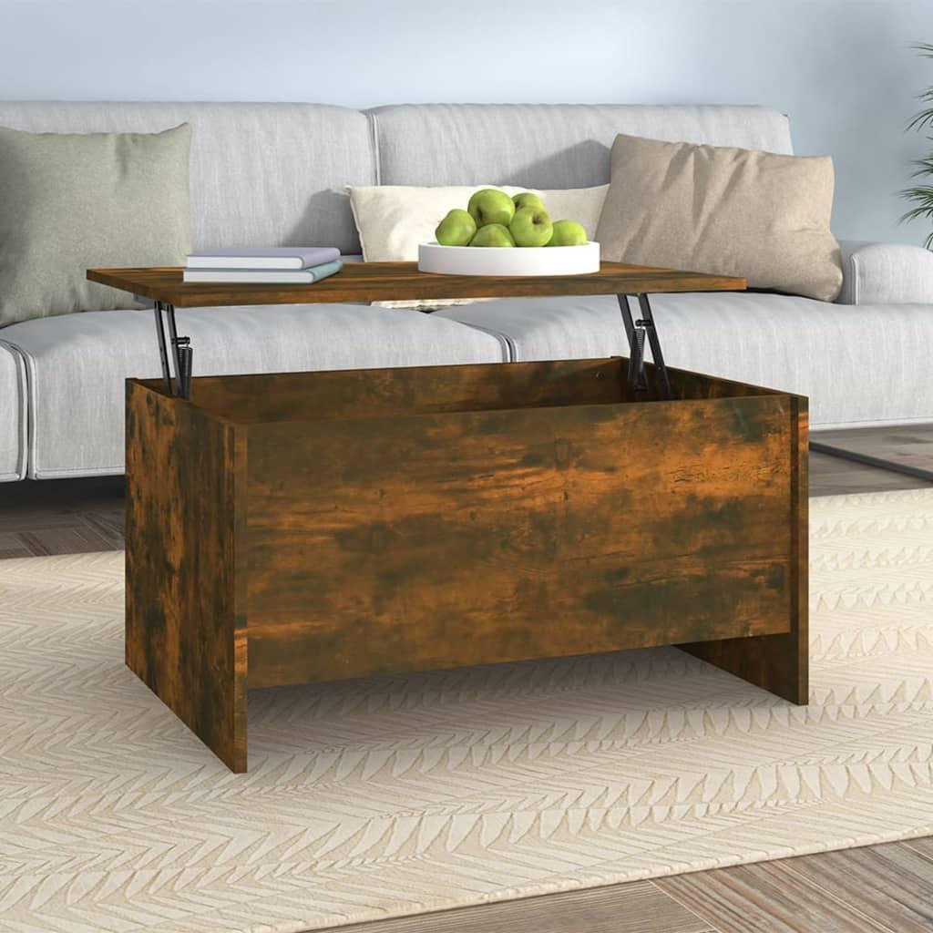 Coffee Table Smoked Oak 80x55.5x41.5 cm Engineered Wood