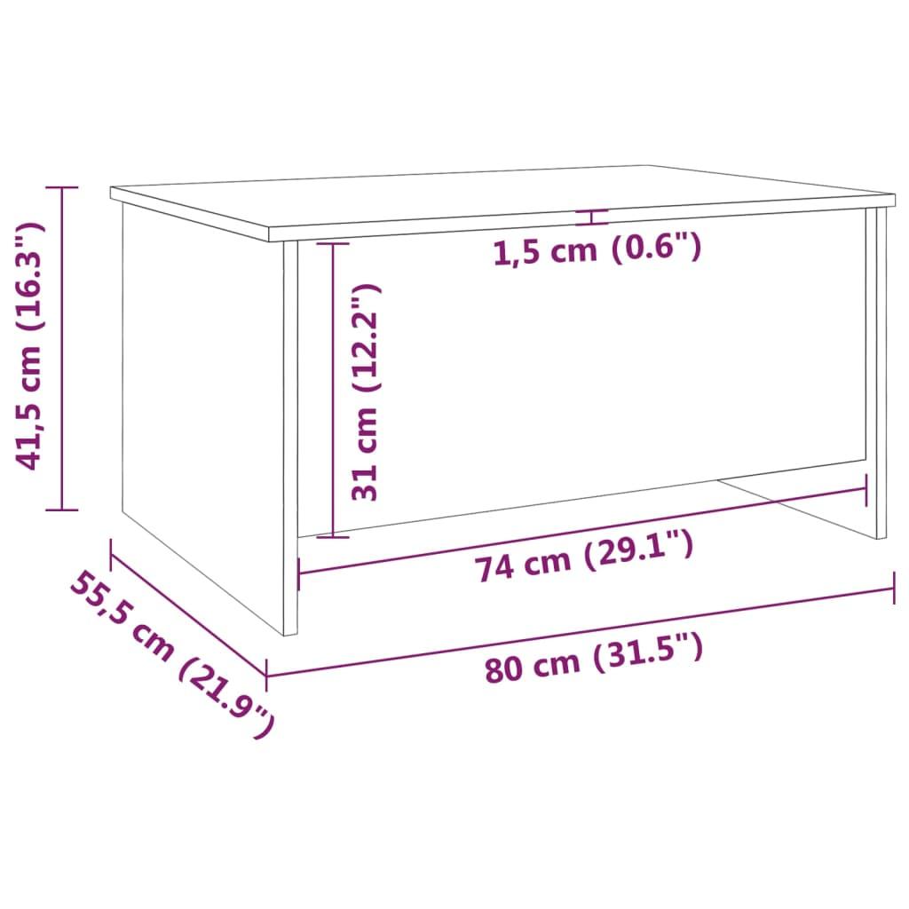 Coffee Table Brown Oak 80x55.5x41.5 cm Engineered Wood