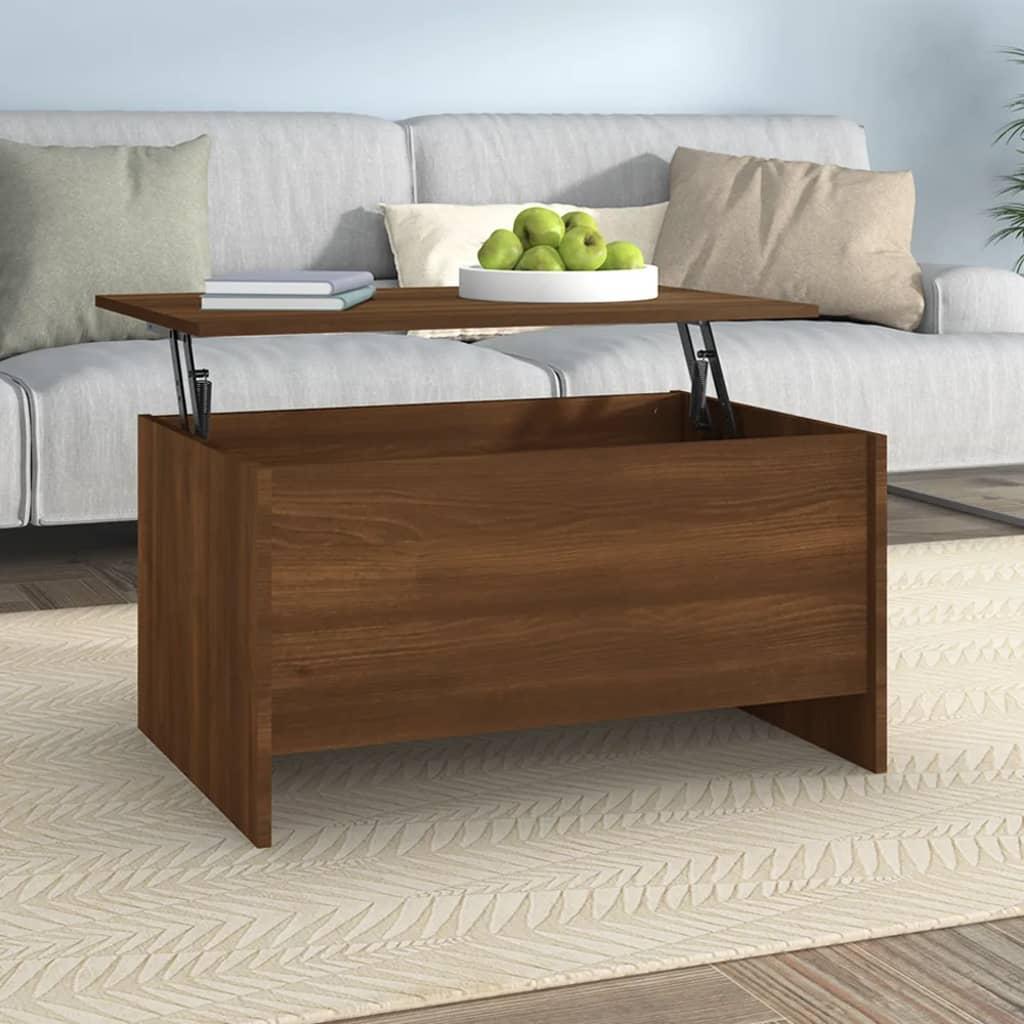 Coffee Table Brown Oak 80x55.5x41.5 cm Engineered Wood