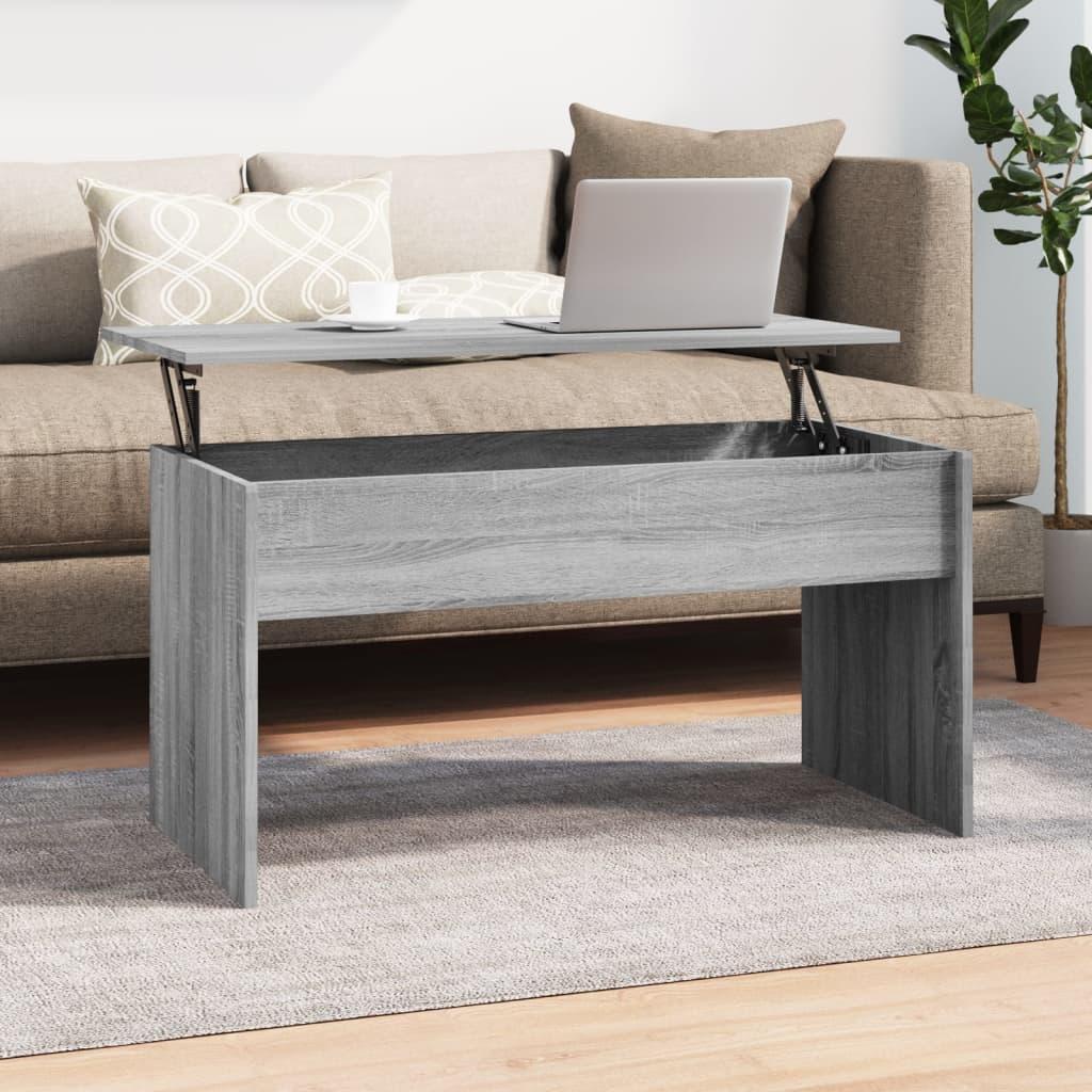 Coffee Table Grey Sonoma 102x50.5x52.5 cm Engineered Wood