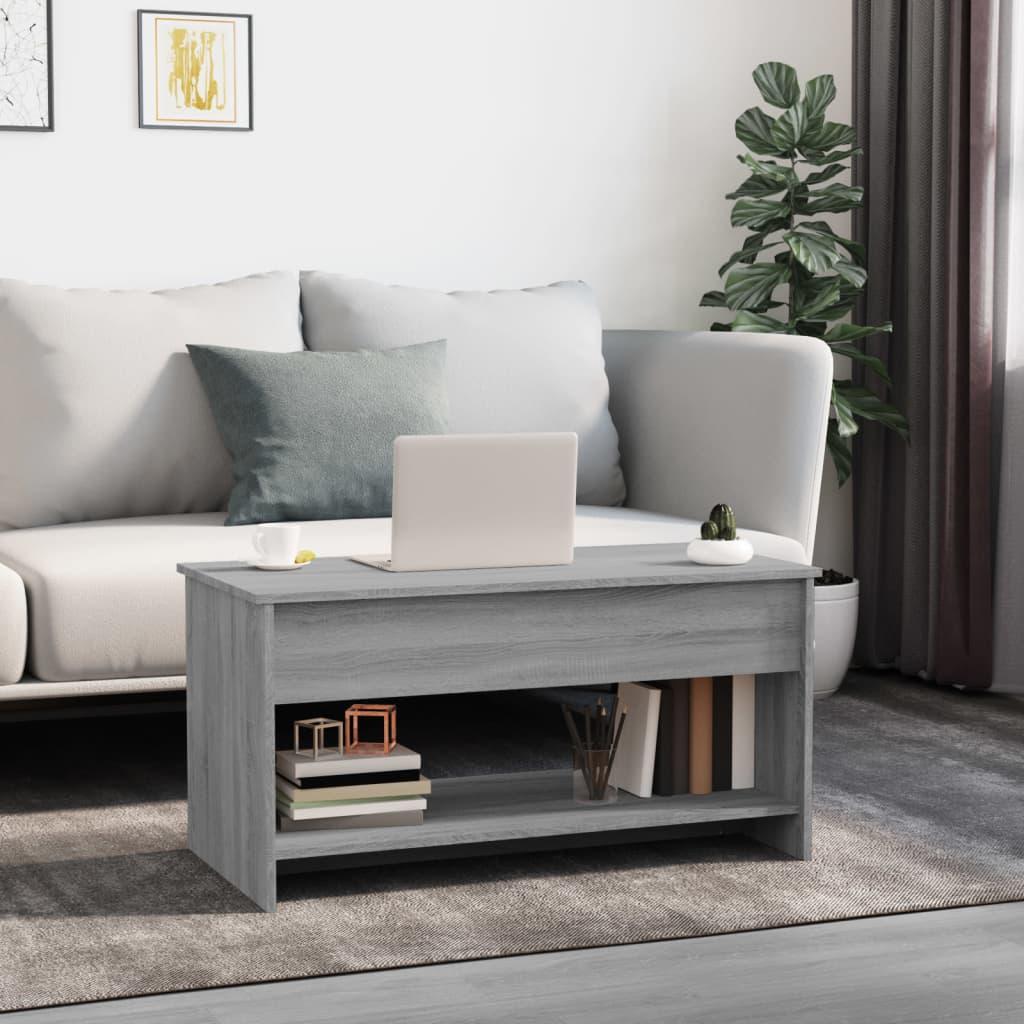 Coffee Table Grey Sonoma 102x50x52.5 cm Engineered Wood