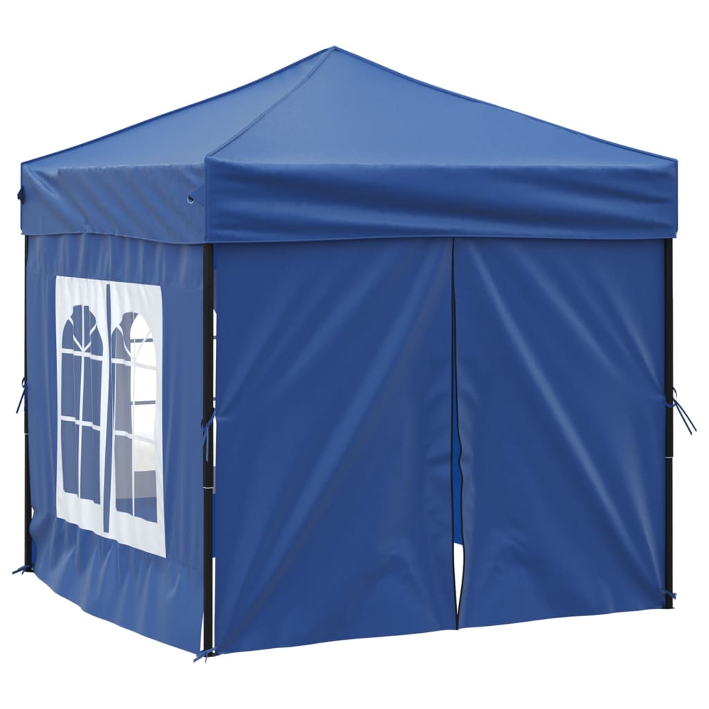 Folding Party Tent with Sidewalls Blue 2x2 m