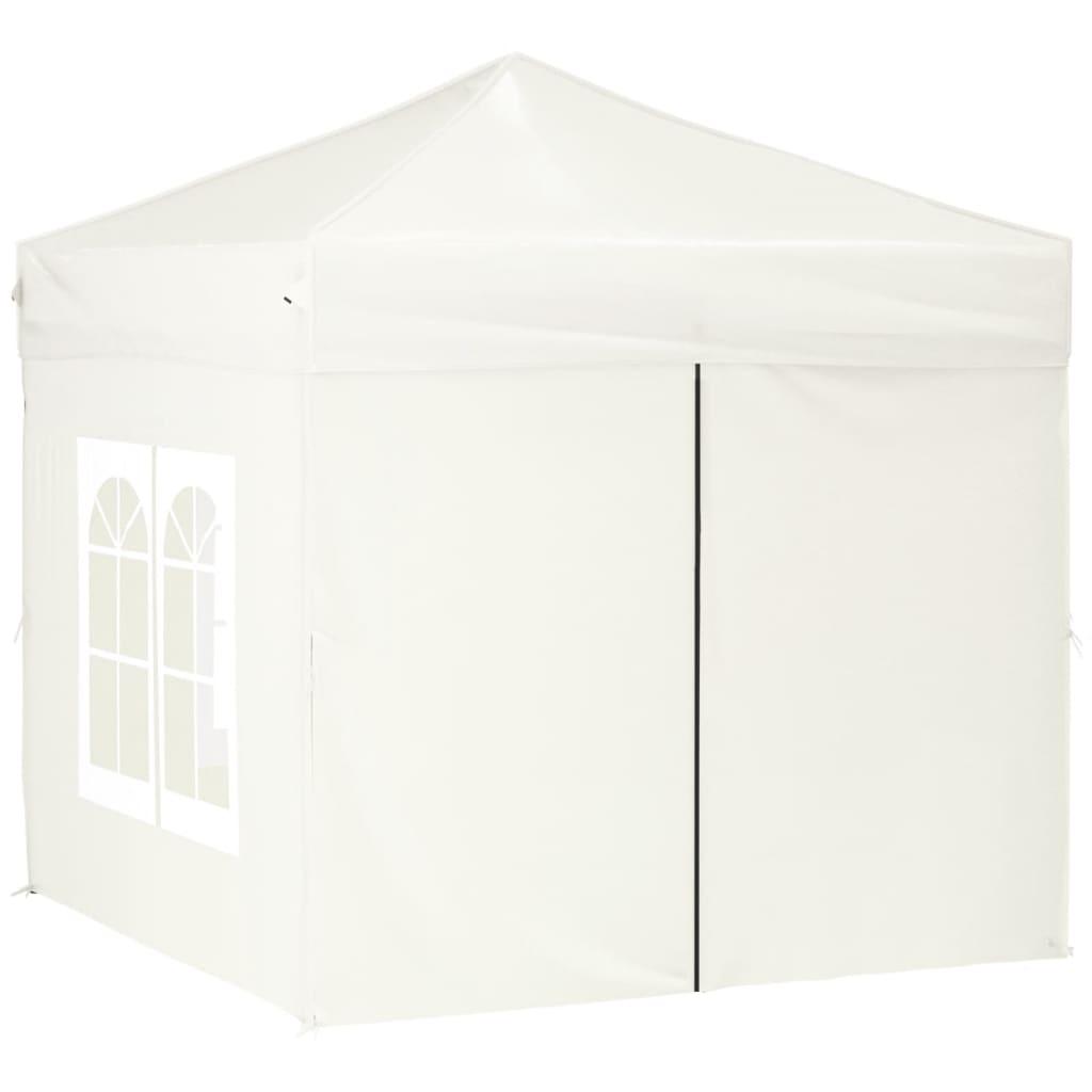 Folding Party Tent with Sidewalls Cream 2x2 m