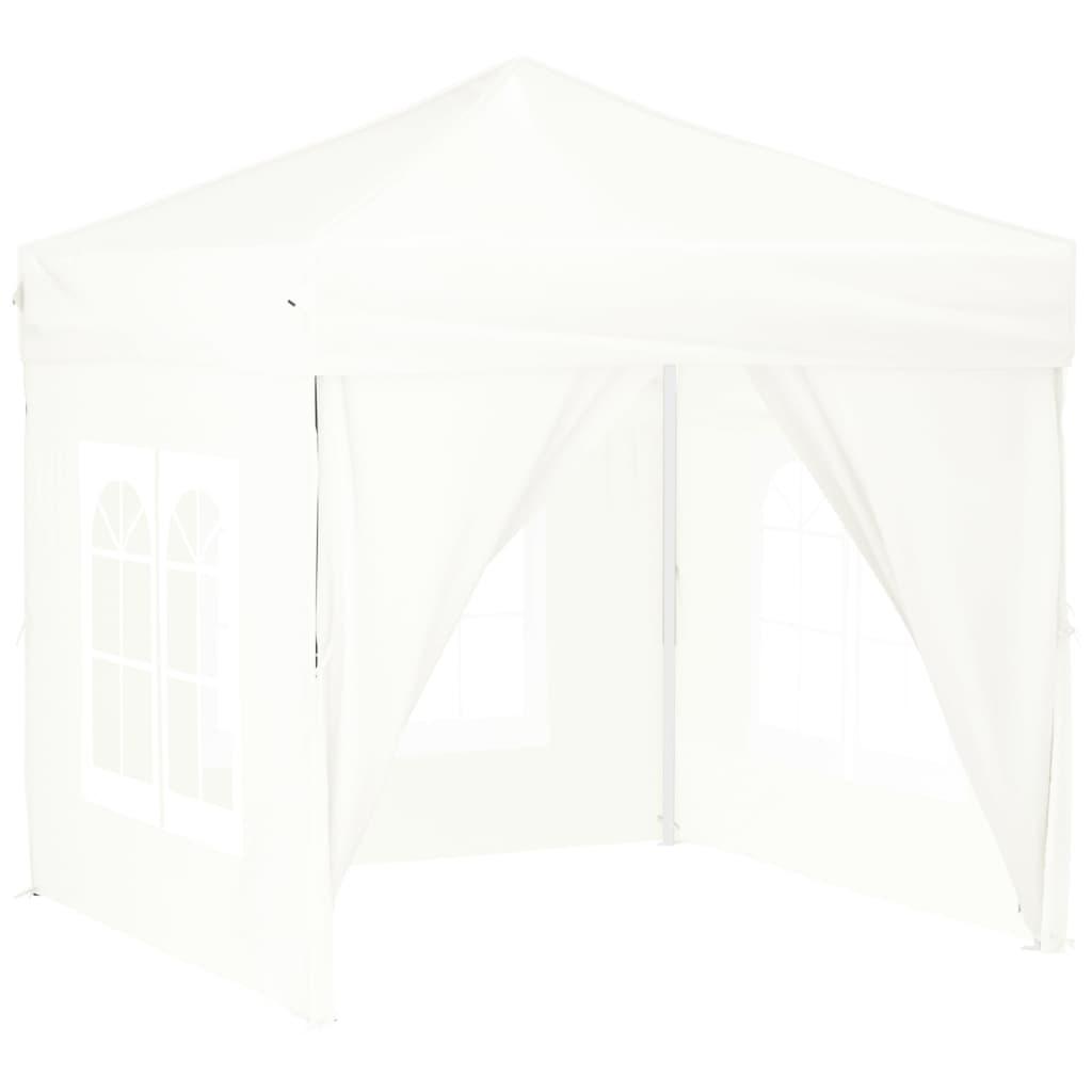 Folding Party Tent with Sidewalls White 2x2 m